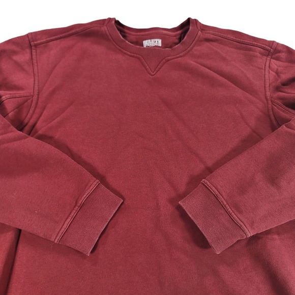 Duluth Trading Co Sweater Mens XL Heavyweight Crewneck Burgundy Red Cotton - Picture 2 of 6